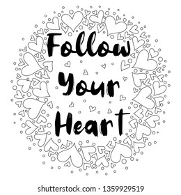 Coloring for adults. black and white pattern. phrase. zentangle. coloring book for grown ups.  Antistress pattern