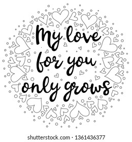 Coloring for adults. black and white pattern. phrase. zentangle. coloring book for grown ups.  Antistress pattern