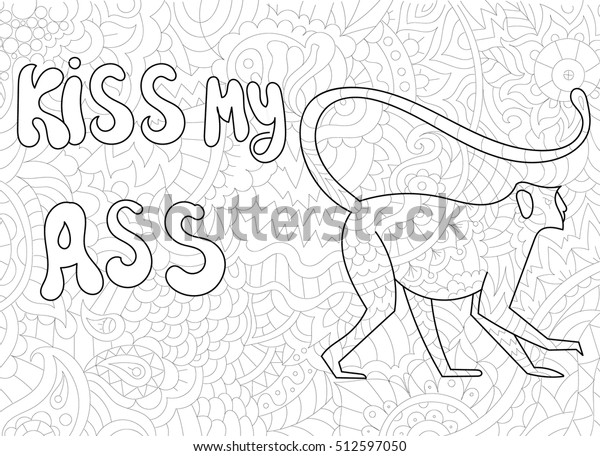 Download Coloring Adults Black White Pattern Phrase Stock Vector Royalty Free 512597050