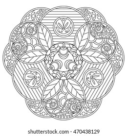 Coloring for adults in form of abstract pattern