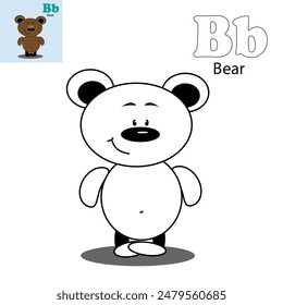 Coloring alphabet cartoon ABC vector