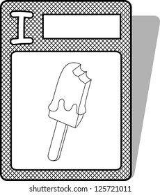 Coloring alphabet I , ice cream vector on white background