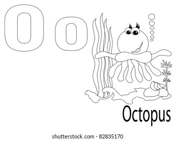 Coloring Alphabet for Kids ,O