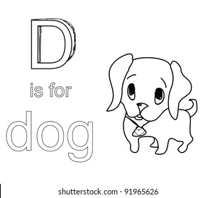 Coloring Alphabet for Kids,D