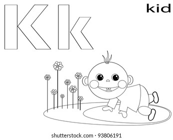 Coloring Alphabet for Kids,K