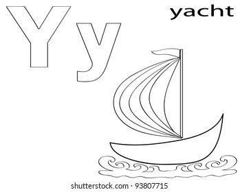 Coloring Alphabet for Kids,Y