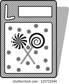 Coloring alphabet L , lollipop vector on background