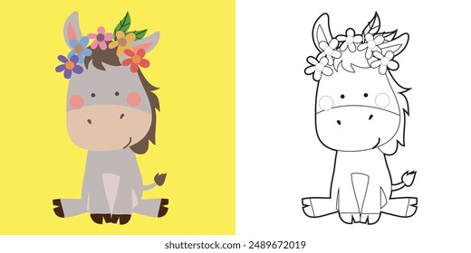 Colorear la página de actividad animal. Hoja de trabajo para colorear imprimible educativo. Practicar habilidades motoras finas para los niños