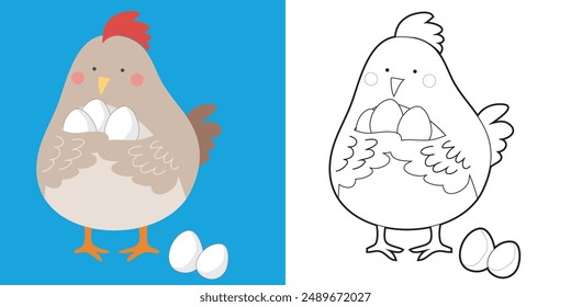 Colorear la página de actividad animal. Hoja de trabajo para colorear imprimible educativo. Practicar habilidades motoras finas para los niños