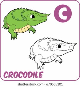 coloring animal. coloring crocodile
