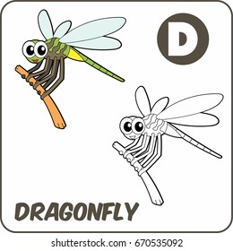 coloring animal. coloring dragonfly
