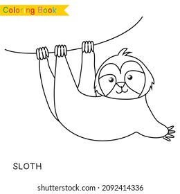 Coloring animal worksheet page. Educational printable colouring worksheet. Preschool worksheet. Black and white vector illustration. Motor skills education.