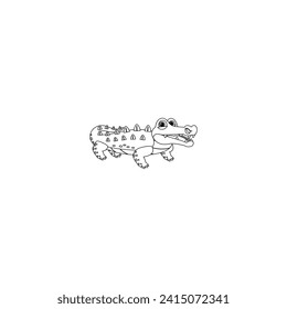 coloring animals with black and white outlines illustration