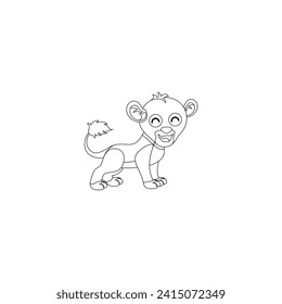 colorear animales con ilustración de contornos en blanco y negro