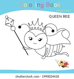Coloring animals worksheet page. Educational printable coloring worksheet. Additional worksheet for kids. Black and white vector illustration.