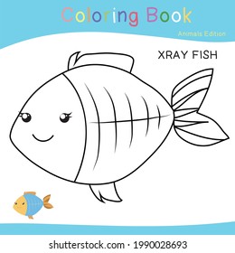 Coloring animals worksheet page. Educational printable coloring worksheet. Additional worksheet for kids. Black and white vector illustration.