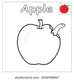 coloring apple. coloring fruit. coloring pages for kids object 