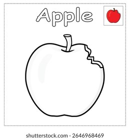 coloring apple. coloring fruit. coloring pages for kids object 