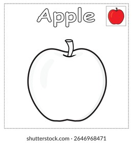 coloring apple. coloring fruit. coloring pages for kids object 