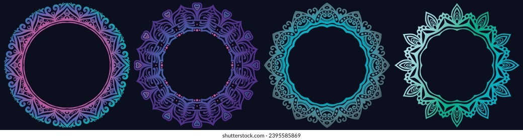 coloring art frame design. art border design.