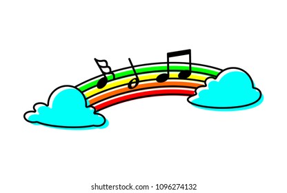 Coloring art note cloud vector cartoon illustration