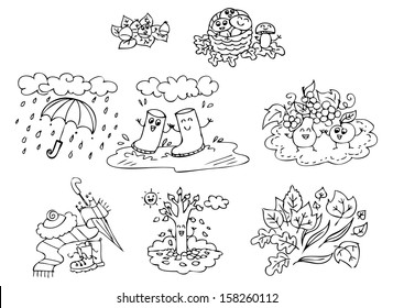 Coloring autumn elements for children