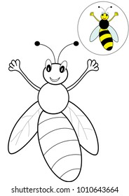 coloring bee vector