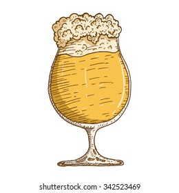 Coloring Beer And Glass Full Foam With Sketchy Style