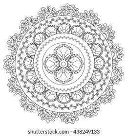 Coloring Black Abstraction Mandala 