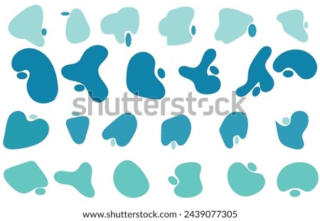 coloring Blob shape organic set. Fluid cooler blob shape vector for abstract design. Abstract watery forms template. Organic blobs set icon on transparent background.