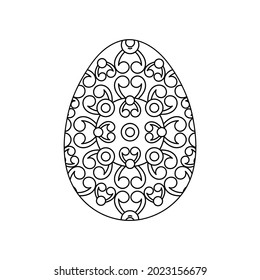 Coloring book for adult and children. Easter Eggs. Hand drawn decorative element .