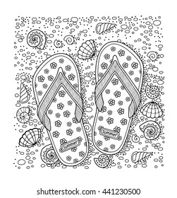 Adult Coloring Pages Summer Images Stock Photos Vectors Shutterstock