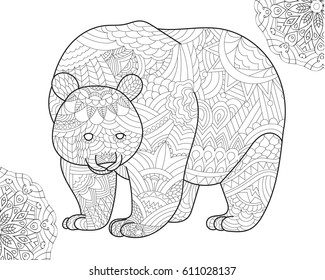 Coloring book for adults: bear