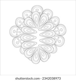 Coloring Book for adults. Hand drawn flowers in zentangle style for t-shirt design or tattoo and coloring book