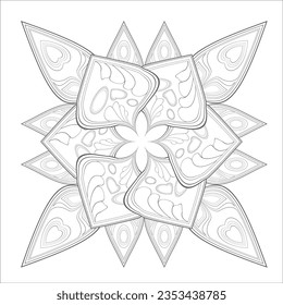 Coloring Book for adults. Hand drawn flowers in zentangle style for t-shirt design or tattoo and coloring book