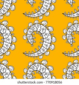 Coloring book for adults. Vector illustration. Vector illustration. For creative yoga. Hand drawing yellow, white and black.