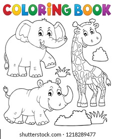 Coloring book African nature theme set 2 - eps10 vector illustration.