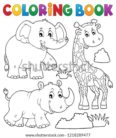 Coloring book African nature theme set 2 - eps10 vector illustration.