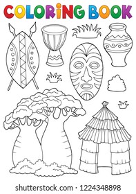 Coloring book African thematics set 1 - eps10 vector illustration.