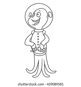 Coloring book with aliens. doodle