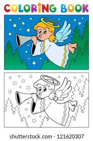 Coloring book angel theme image 4 - vector illustration.