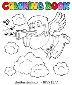 Coloring book angel theme image 3 - vector illustration.