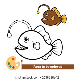 Coloring book, anglerfish vector image
