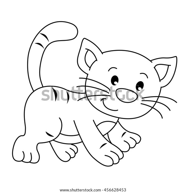 coloring book animals farm cat vector stock vector royalty