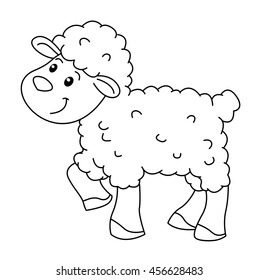 Coloring book with animals farm, sheep vector