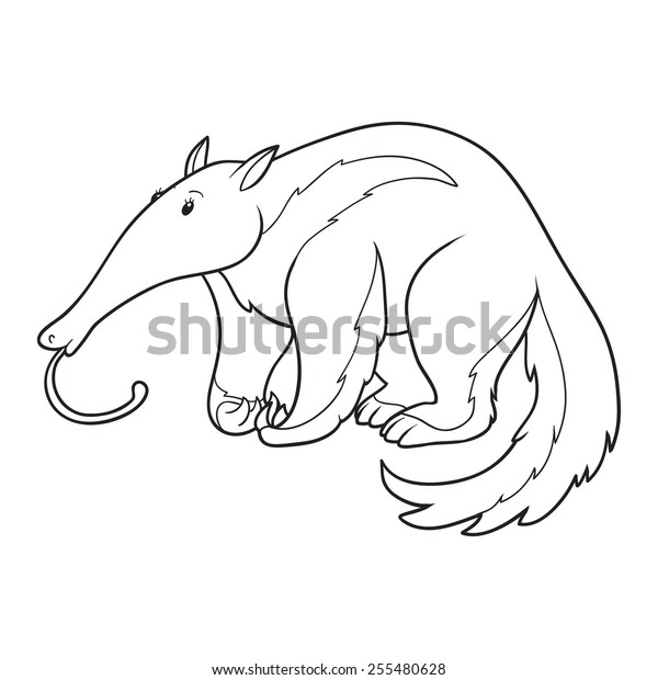 Coloring Book Anteater Stock Vector (Royalty Free) 255480628 | Shutterstock