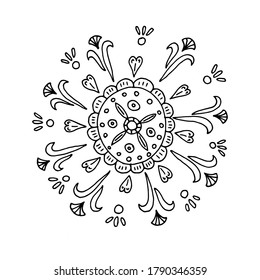 Coloring book antistress with abstract patterns.