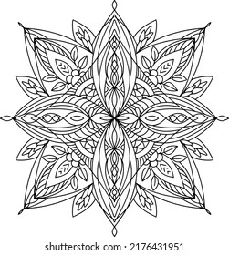 Coloring book antistress. Black and white mandala. Vector illustration