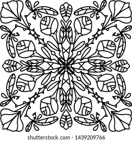 coloring book antistress, meditation vector illustration 