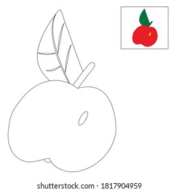 coloring book apple vector icon